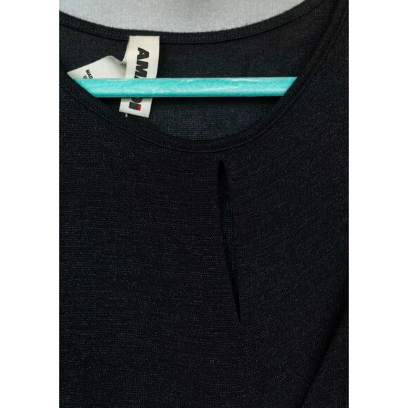 Amadi Anthropologie Cream Black Colorblock Knit Midi Cross Wrap Dress Size L - Picture 5 of 13